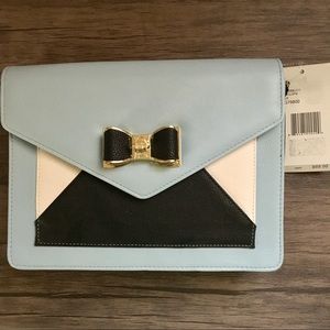 Betsy Johnson Blue Crossbody Envelope Purse